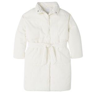 NEW Daily Ritual Women's Padded Belted White Puffer Jacket XXL